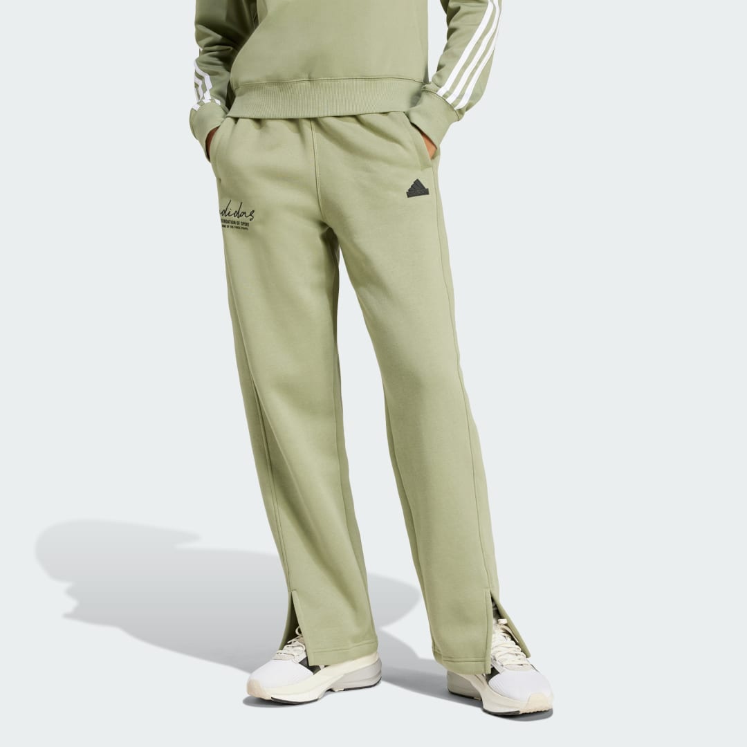 Adidas Signature Graphic Embroidery Fleece Straight Leg Broek