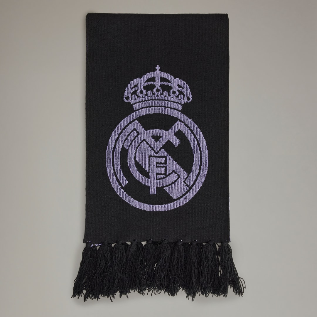 Image of adidas Y-3 Real Madrid Scarf Black ONE SIZE - Lifestyle,Soccer Scarves