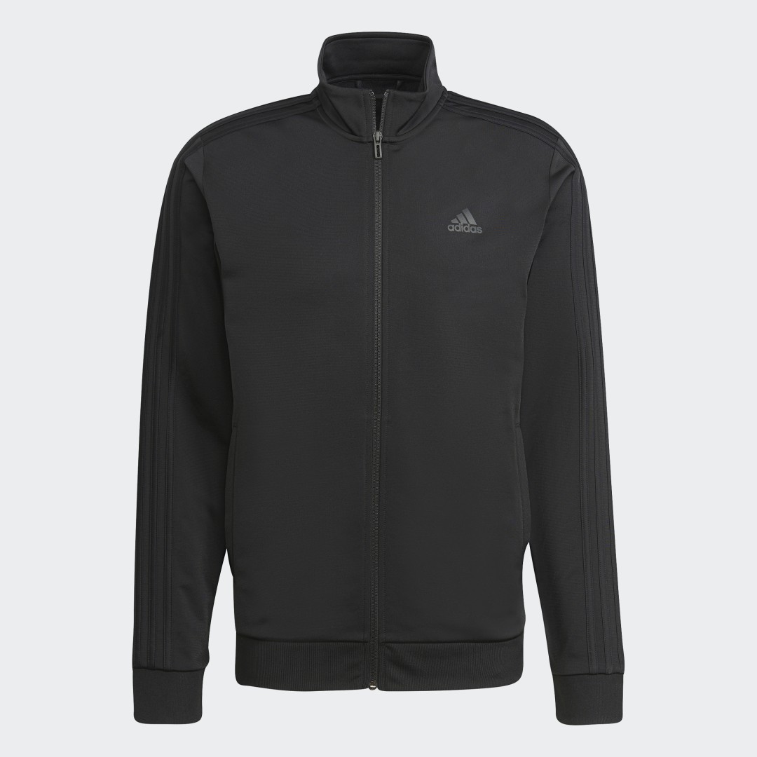 Image of adidas Essentials Warm-Up 3-Stripes Track Jacket Black S - Men Lifestyle Track Tops,Tracksuits