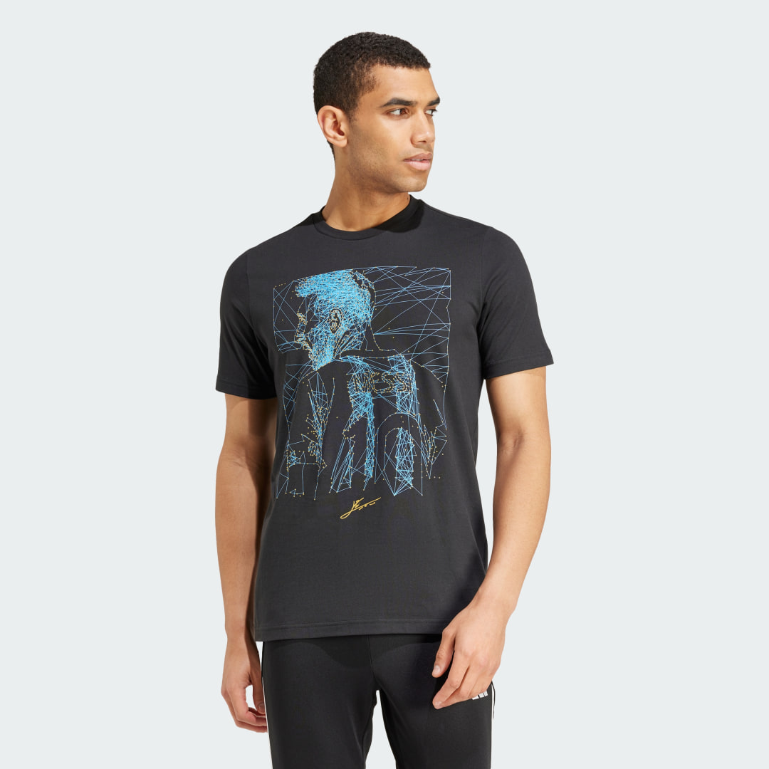 

adidas Camiseta Messi Fútbol Estampada Hombre, Negro
