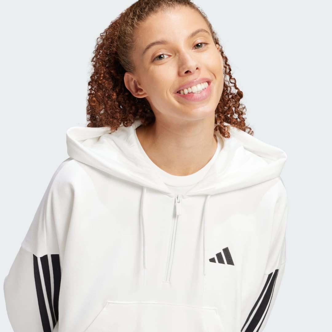 Adidas Essentials 3-Stripes French Terry Hoodie met Korte Rits