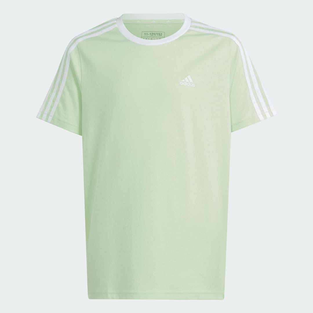

adidas Camiseta Essentials 3 Rayas Algodón Holgada Corte Cuadrado Niño, Blanco