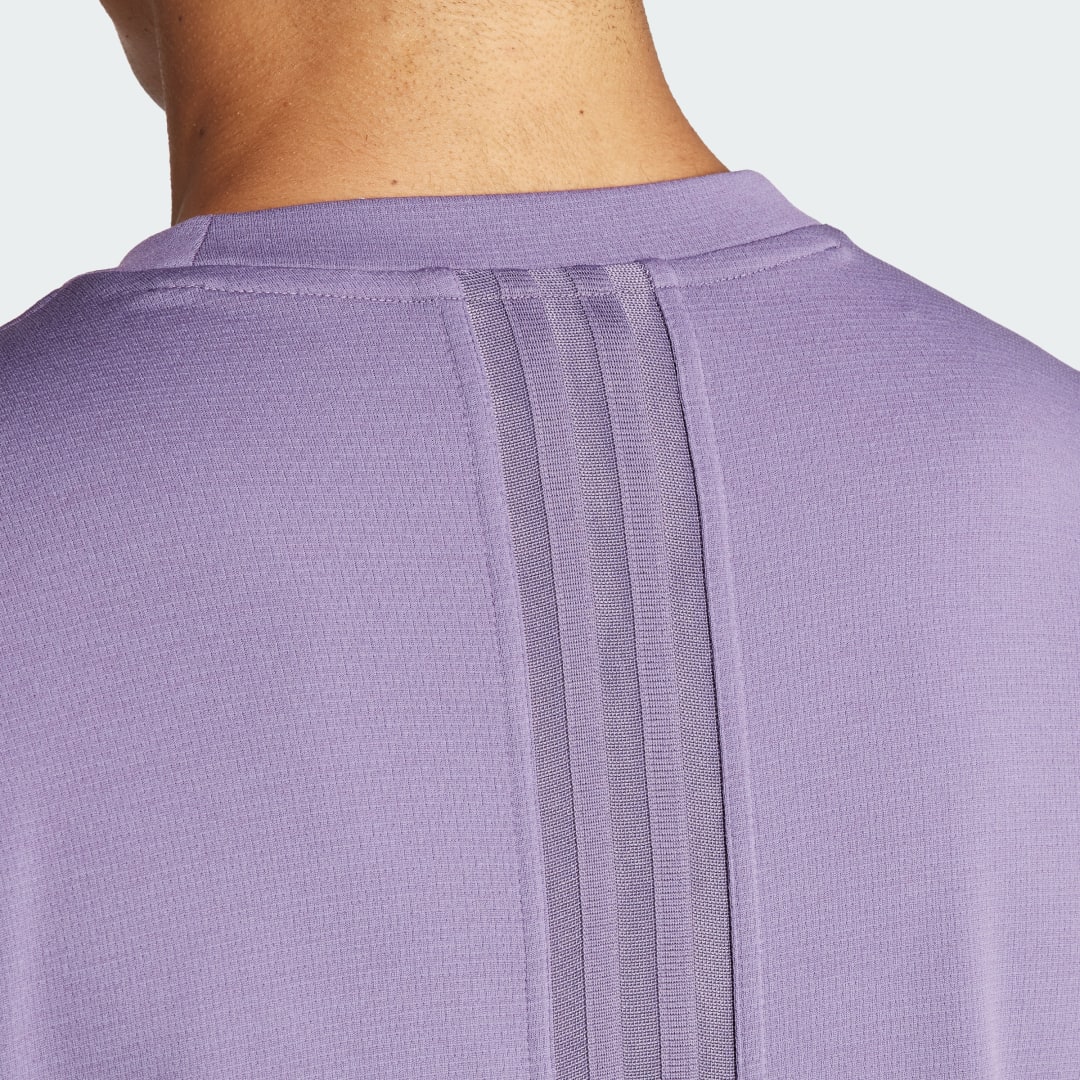 

adidas Playera Hiit Workout 3 Franjas Hombre, Shadow violeta