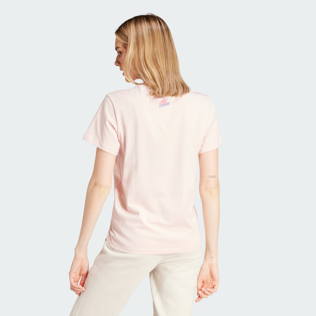 adidas Camiseta Doodle Estampada Mujer, Rosa