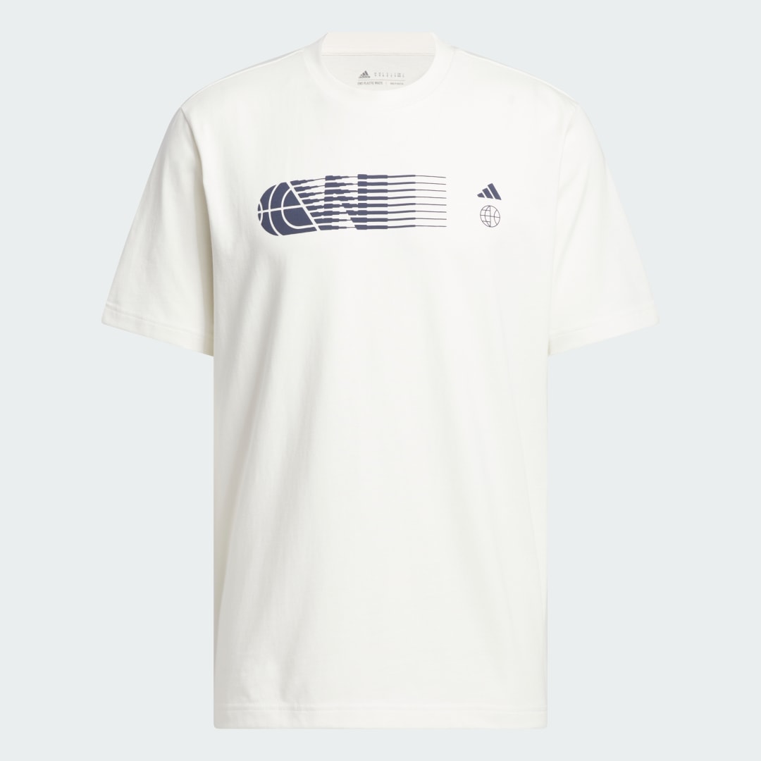 

adidas Camiseta Estampada Worldwide Hoops City Hombre, Blanco