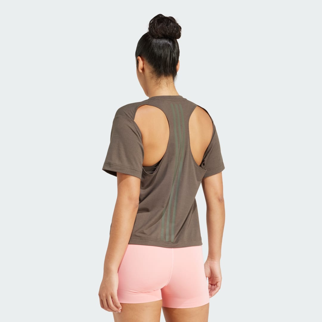 Adidas Power Back-Cutout 3-Stripes T-shirt