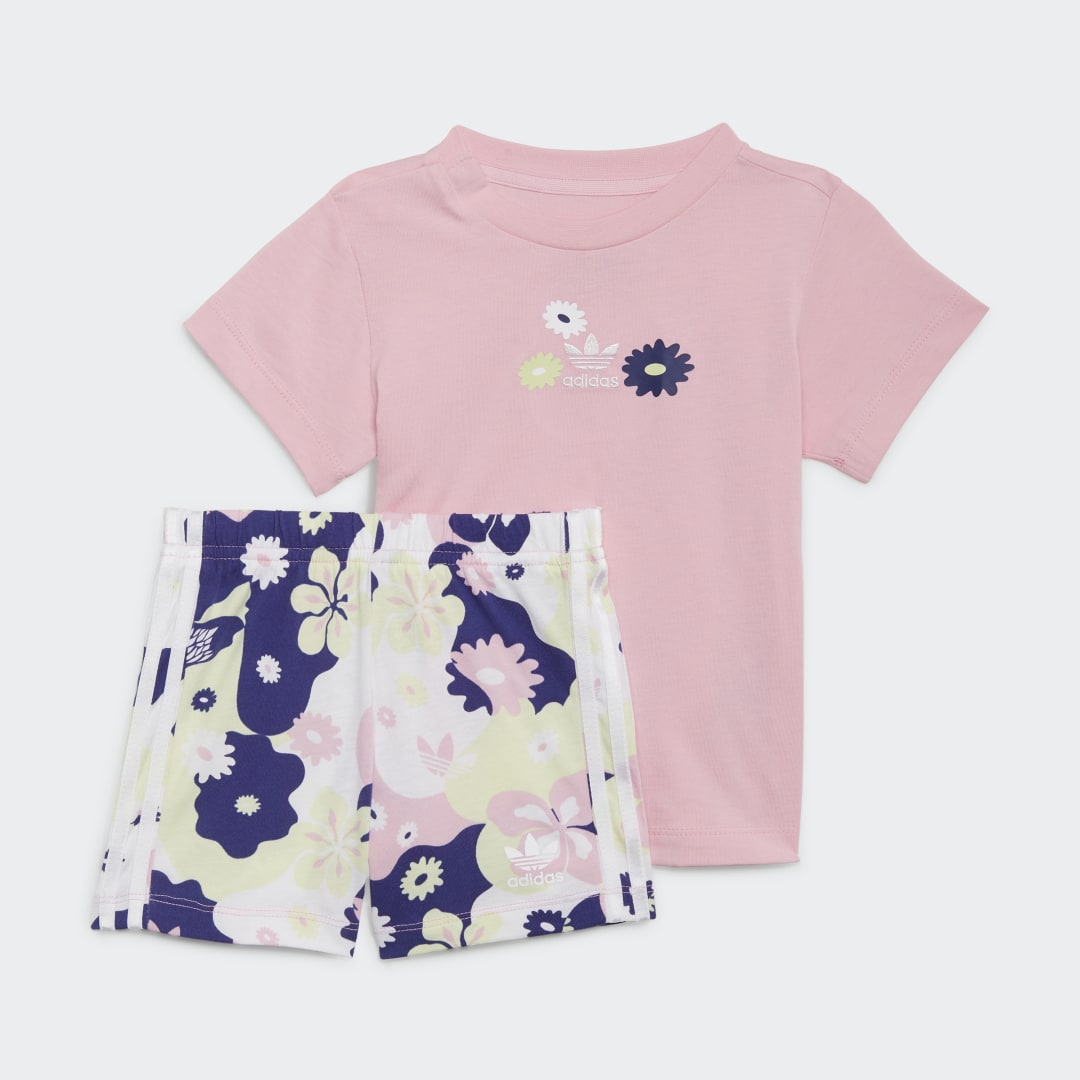 Flower Print Short en T-shirt Setje