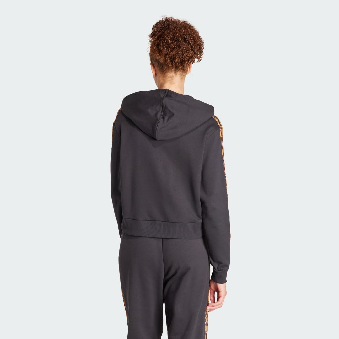Adidas Sportswear Essentials 3-Stripes Animal Print Relaxed Hoodie