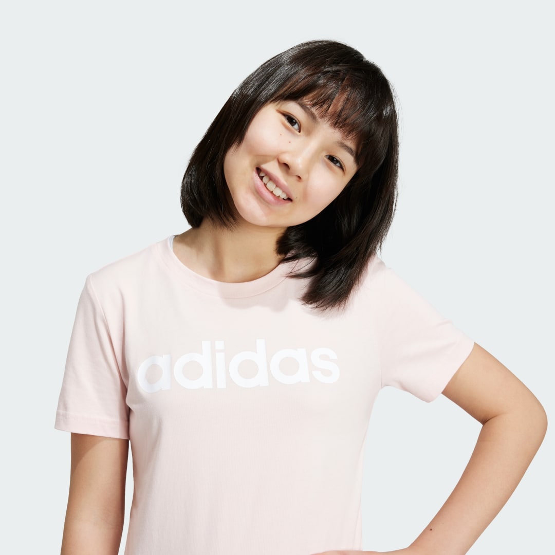 Adidas Essentials Linear Logo Katoenen Slim-Fit T-shirt