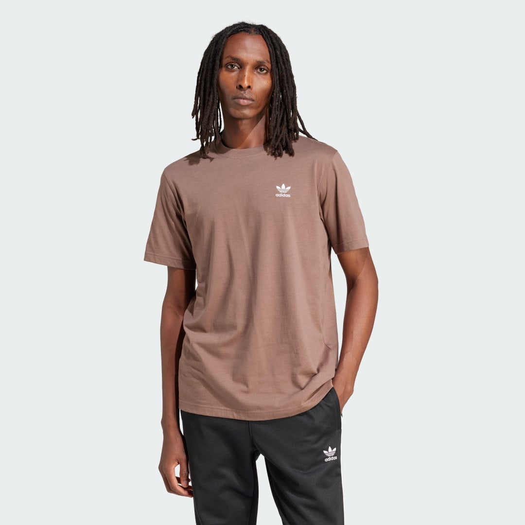 Adidas Originals Bruine Trefoil Essentials T-shirt Brown Heren