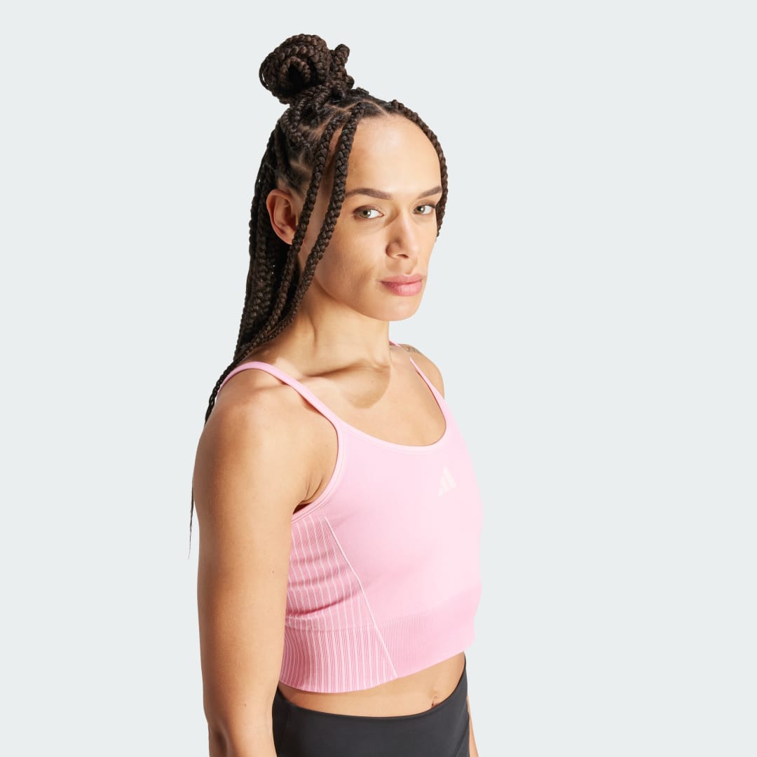 

adidas Playera Aeroknit Mujer, Bliss rosa/clear rosa
