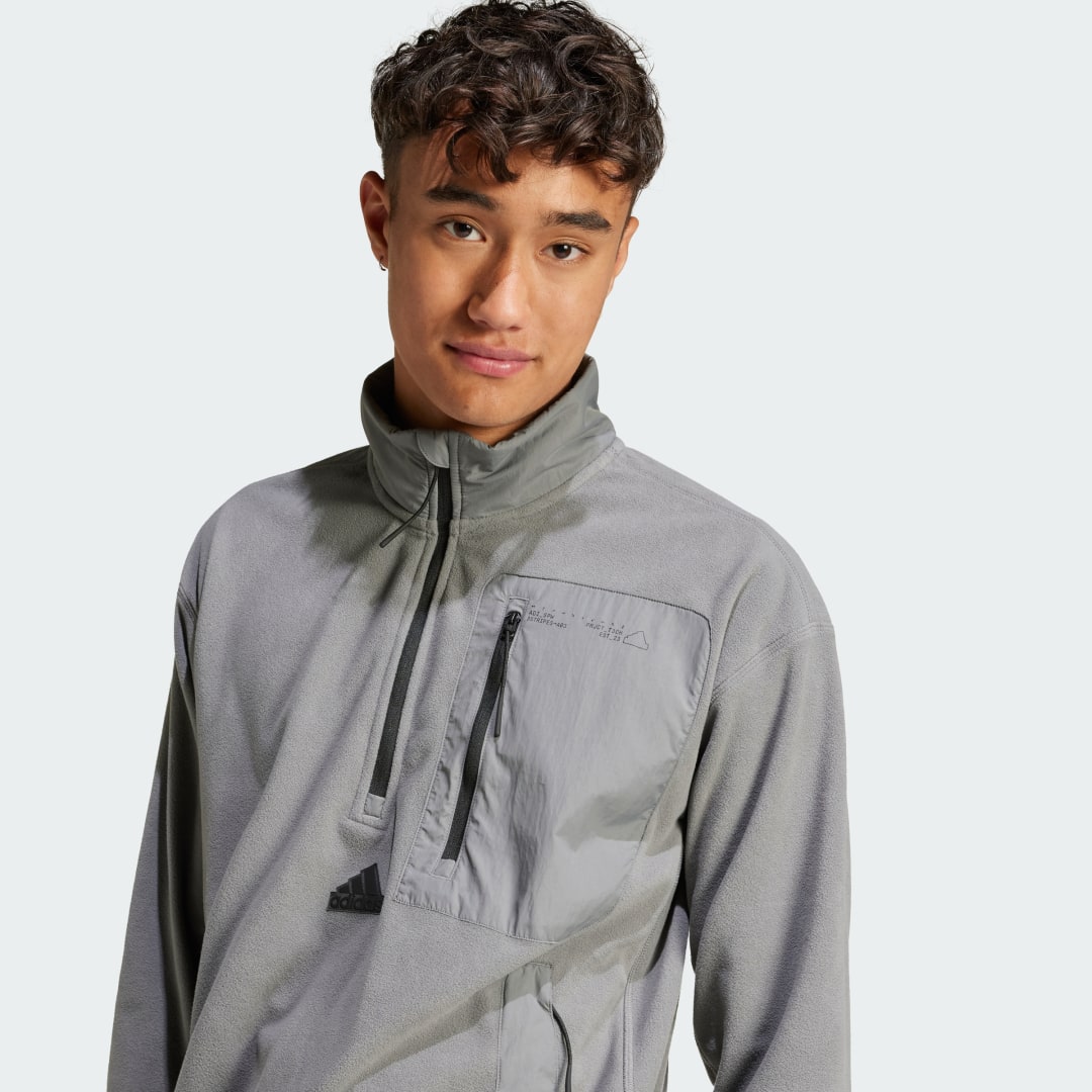Adidas City Escape Polar Fleece Jack met Halflange Rits