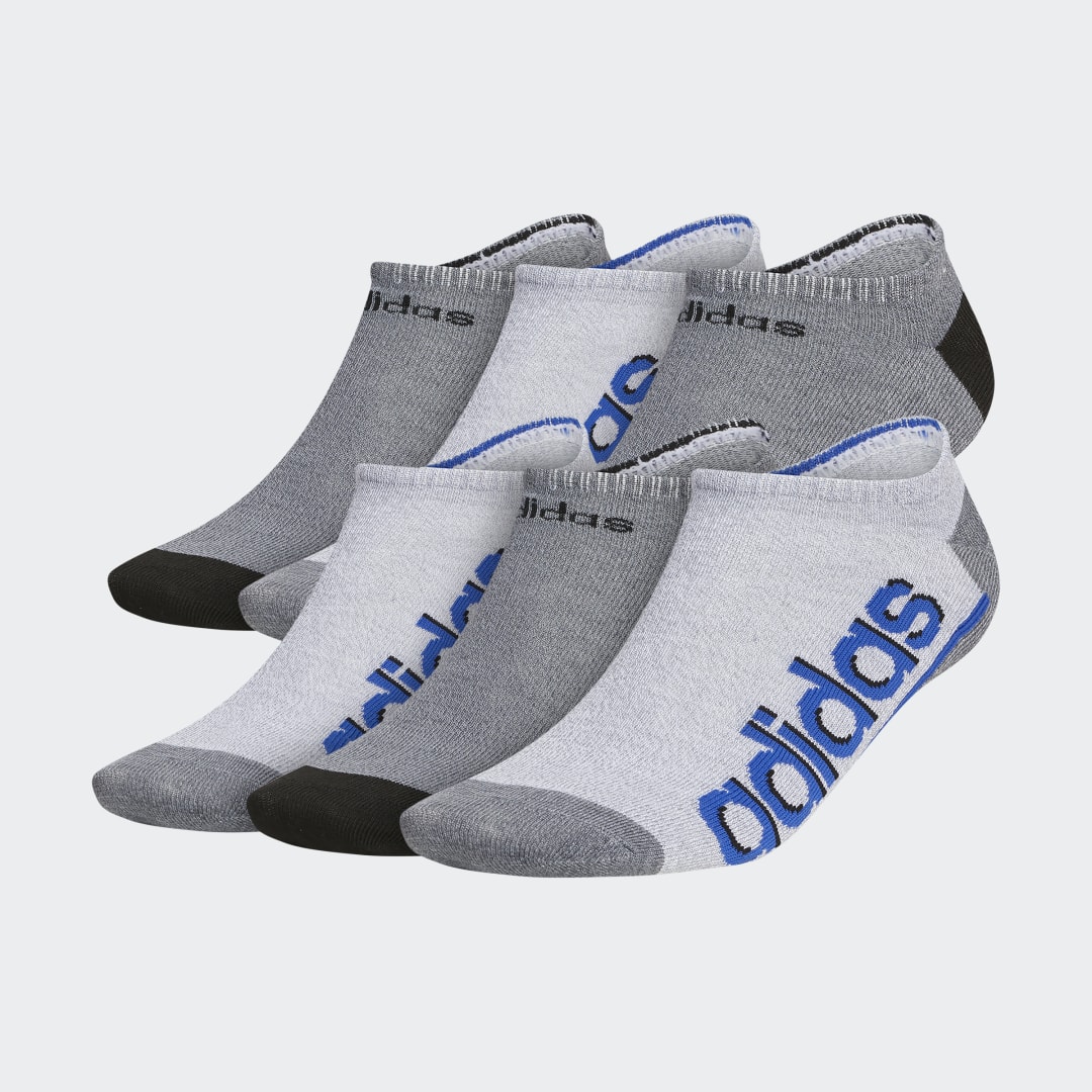 adidas Superlite Linear 3 No-Show Socks 6 Pairs Grey L