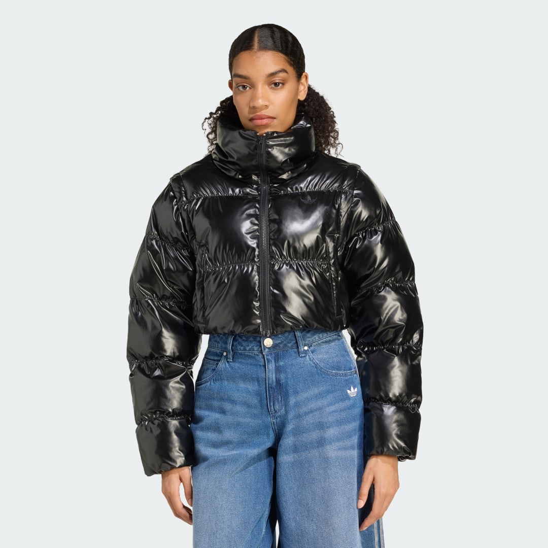Doudoune Cropped Puffer brillante Essentials 2 en 1