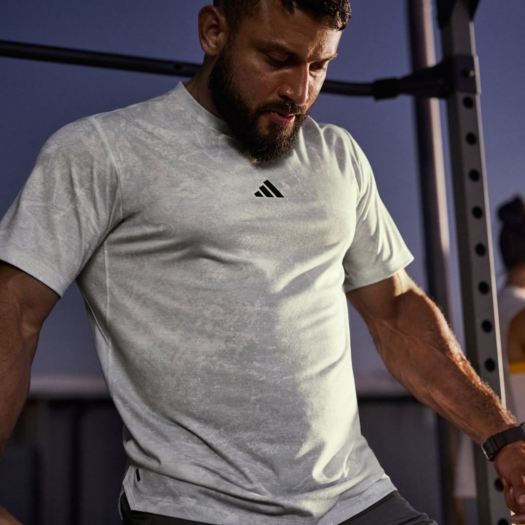 

adidas Playera de Entrenamiento Power Hombre, Blanco/negro