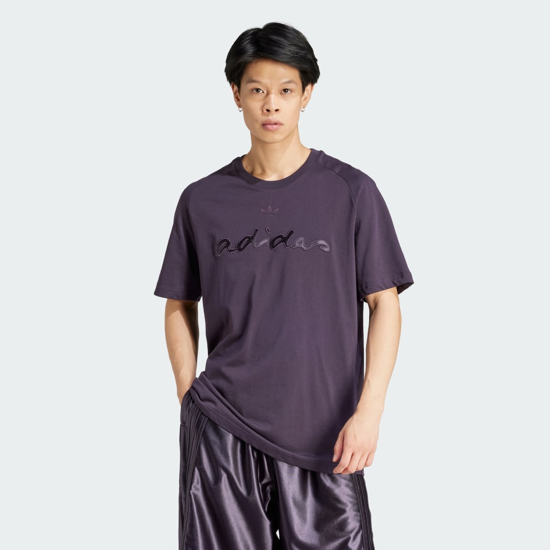 Adidas Originals T-shirt met logo Purple Heren