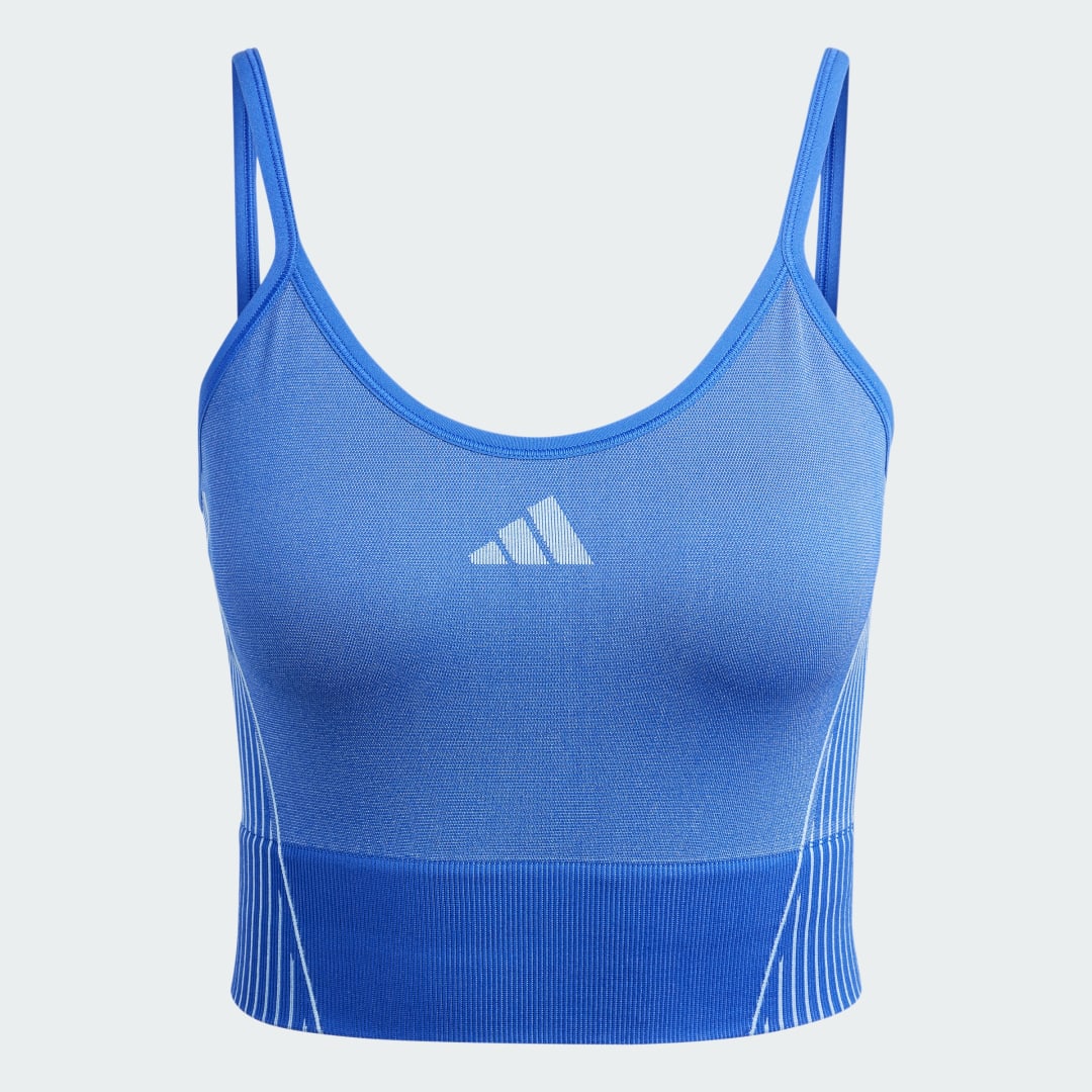 

adidas Playera Aeroknit Mujer, Semi lucid azul/semi azul burst