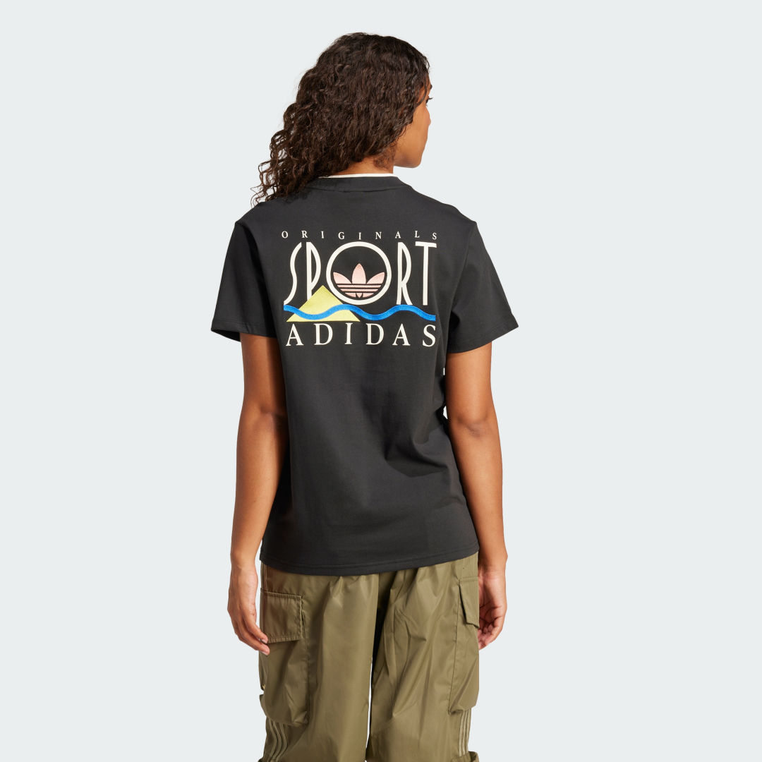 Thumbnail - Graphic adidas Sports Loose 3-Stripes Tee