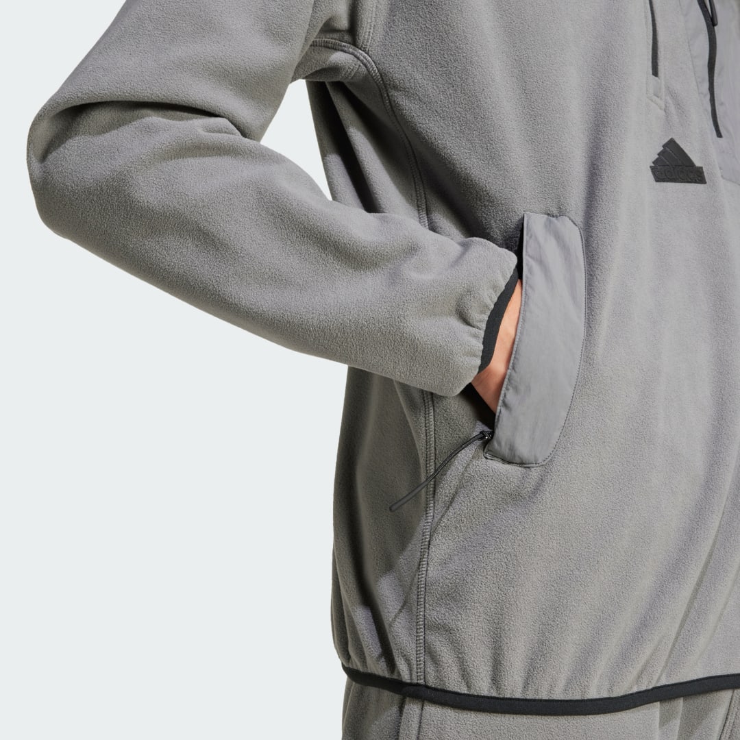 Adidas City Escape Polar Fleece Jack met Halflange Rits