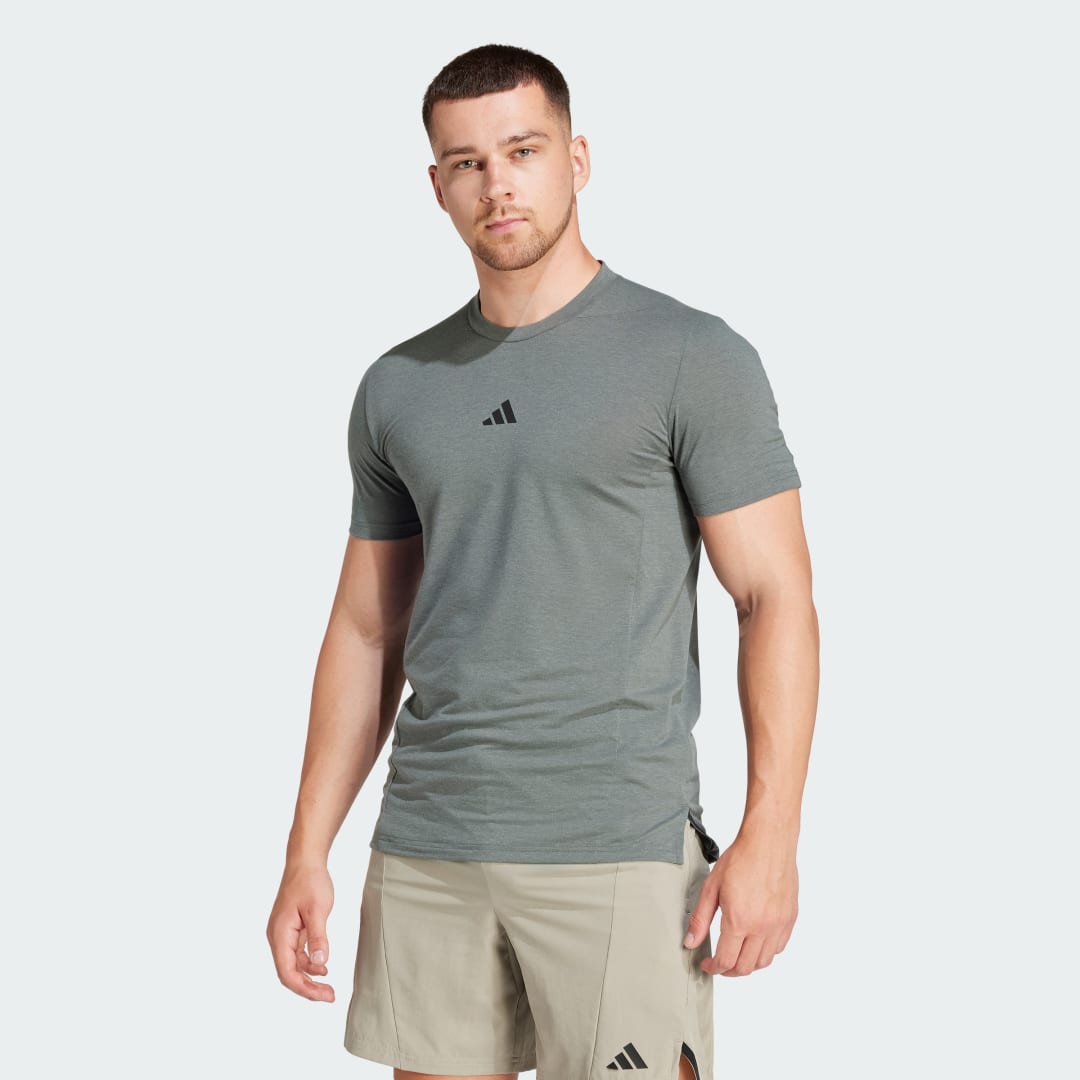 Image of adidas Designed for Training Workout Tee Green S - Men Training Shirts