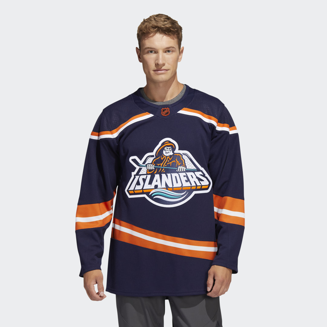 adidas Islanders Authentic Reverse Retro Wordmark Jersey Navy 09 Ccm-Sld L (52) Mens