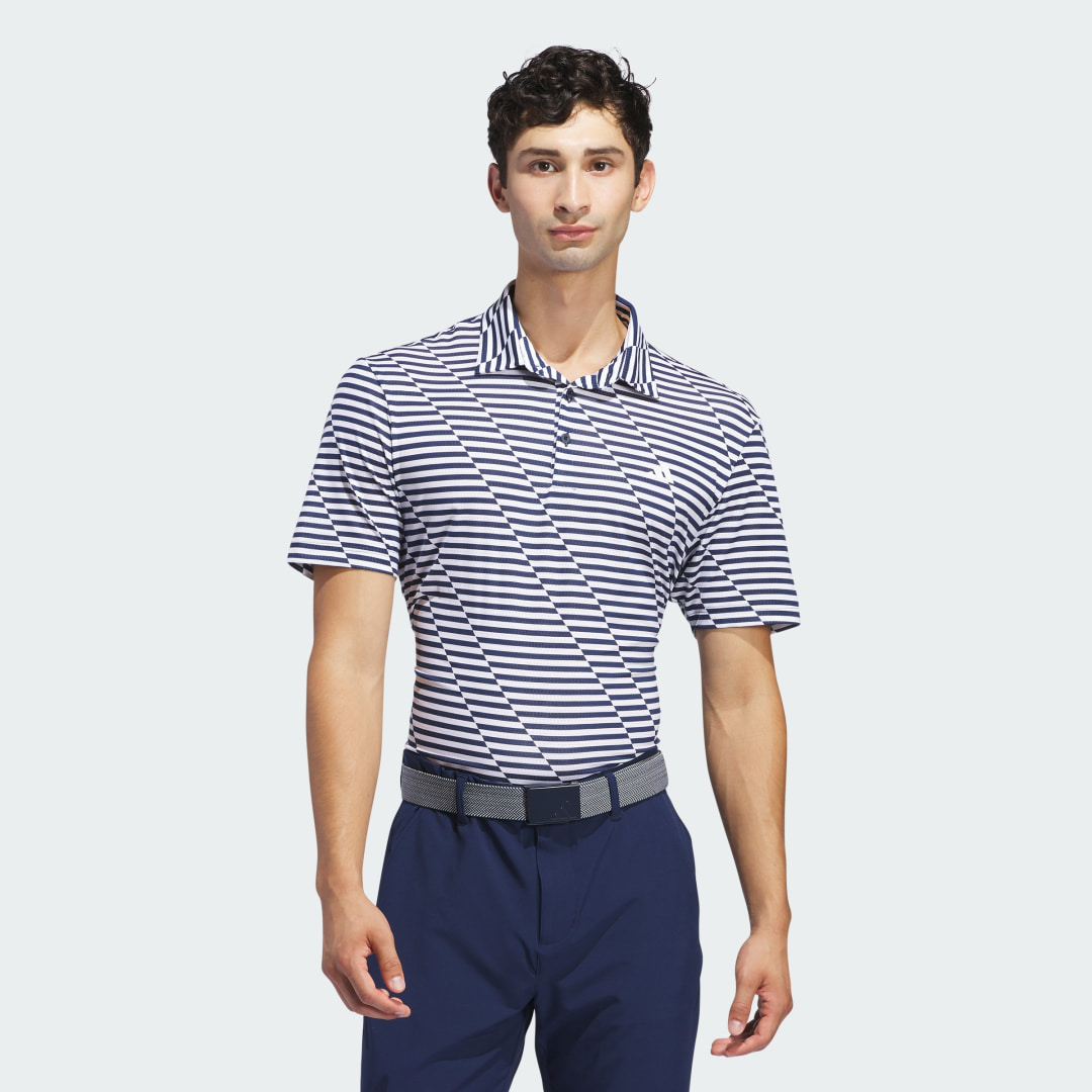 Image of adidas Ultimate365 Mesh Print Polo Navy Blue S - Men Golf Polo Shirts