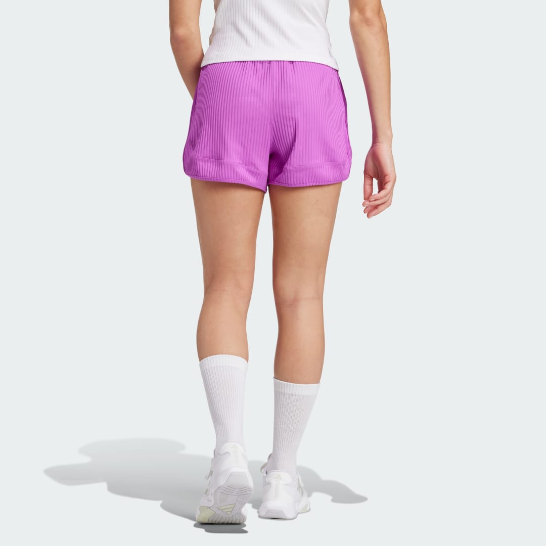 Adidas Pacer All Gym Seasonal Rib High-Rise Tonal 3-Stripes Short
