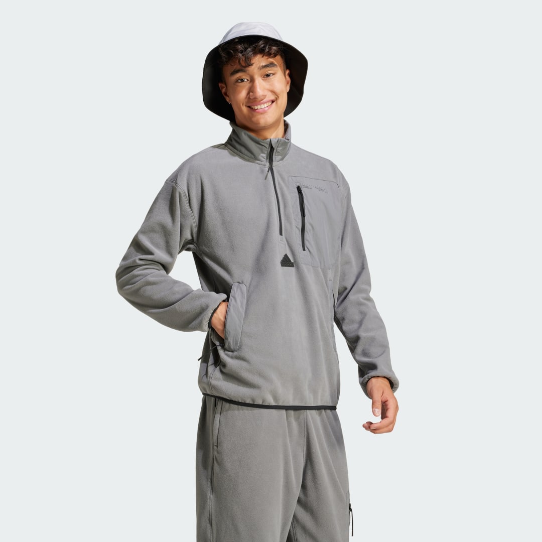 Adidas City Escape Polar Fleece Jack met Halflange Rits