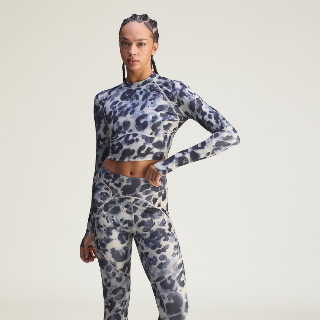 Crop top de training imprimé à manches longues adidas by Stella McCartney