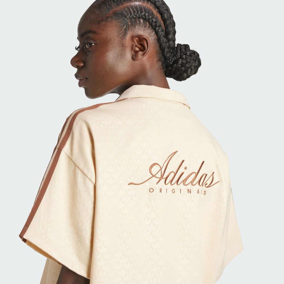 

adidas Camisa de Bolos Fashion Monogram Satén Mujer, Crystal sand