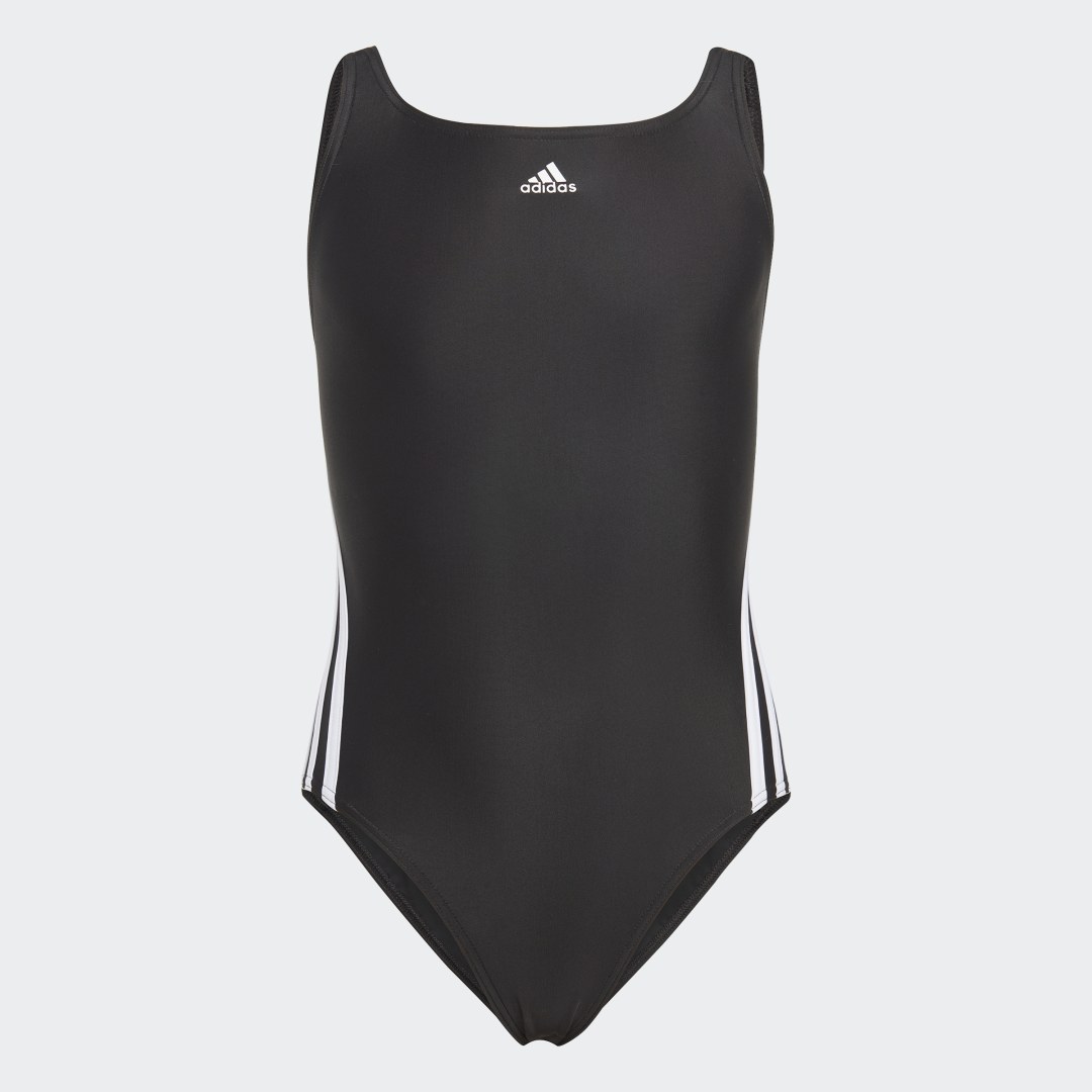 

adidas Traje de Natación 3 Rayas Niño, Blanco