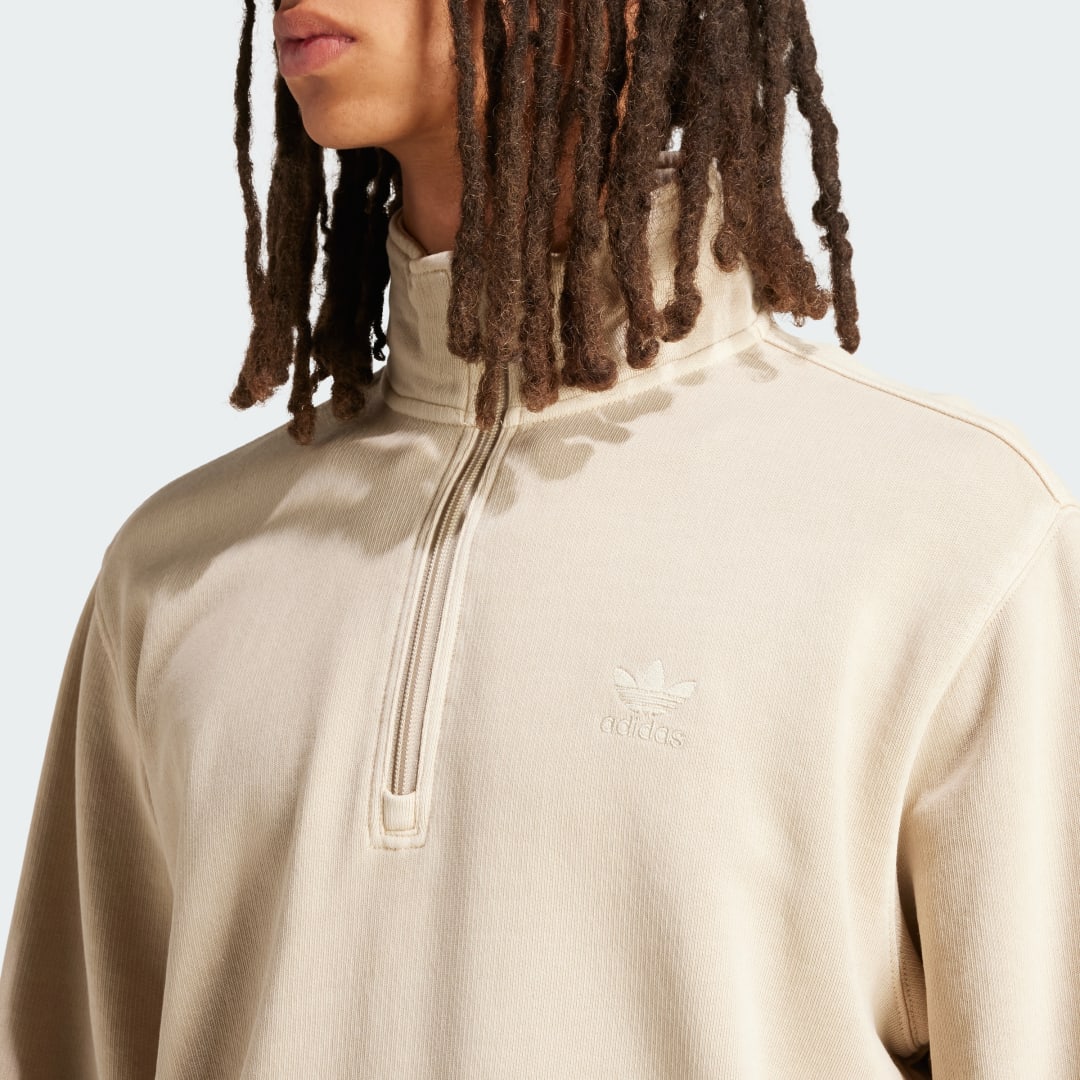 Adidas Originals Trefoil Essentials+ Dye Half Zip Crew Sweatshirt