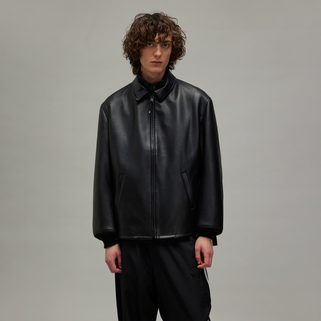 Y-3 Jas gemaakt van leerachtig materiaal Black Heren