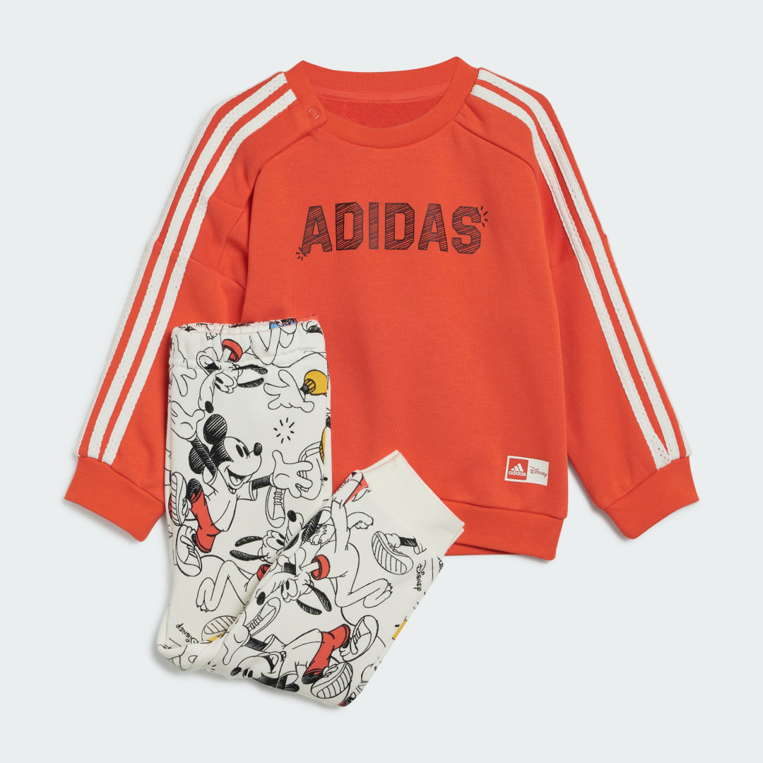 Adidas Micky Mouse Crew Tracksuit Infant Bright Red Off White Black Bright Red Off White Black