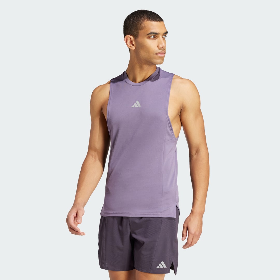 Image of adidas Designed for Training Workout HEAT.RDY Tank Top Shadow Violet L - Men Training Shirts