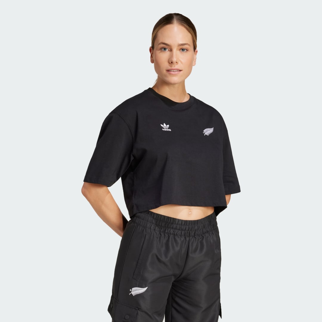 Adidas Black Ferns Essentials Crop T-shirt
