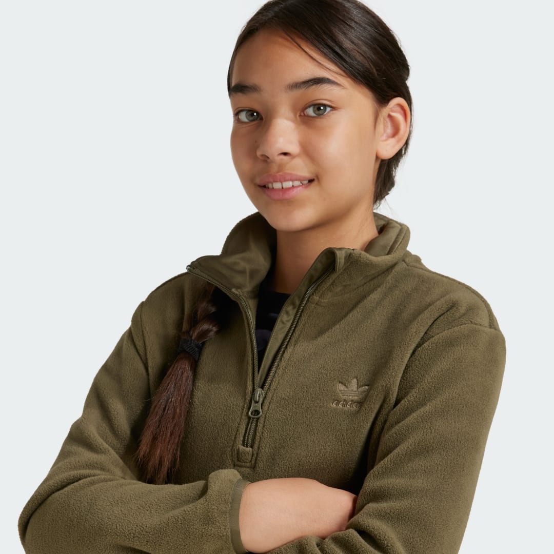 Adidas Polar Fleece Sweatshirt met Halflange Rits Kids