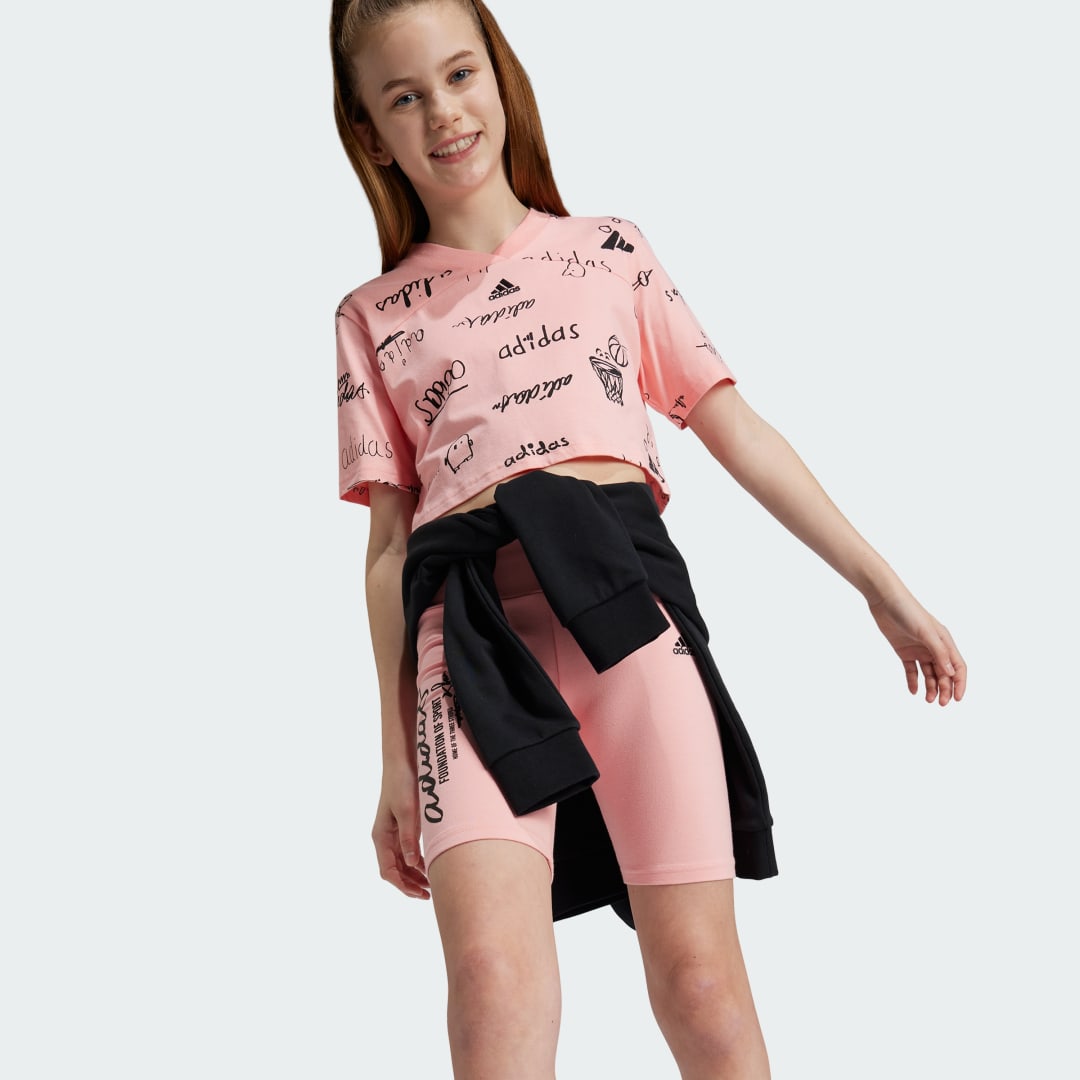 Thumbnail - Brand Love Cropped Kids T-Shirt