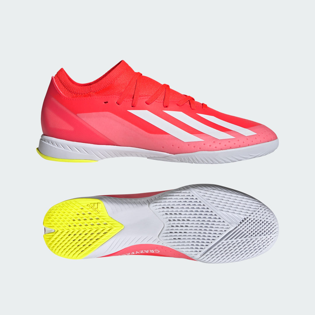 Image of adidas X Crazyfast League Indoor Shoes Solar Red 12 - Unisex Soccer Athletic & Sneakers