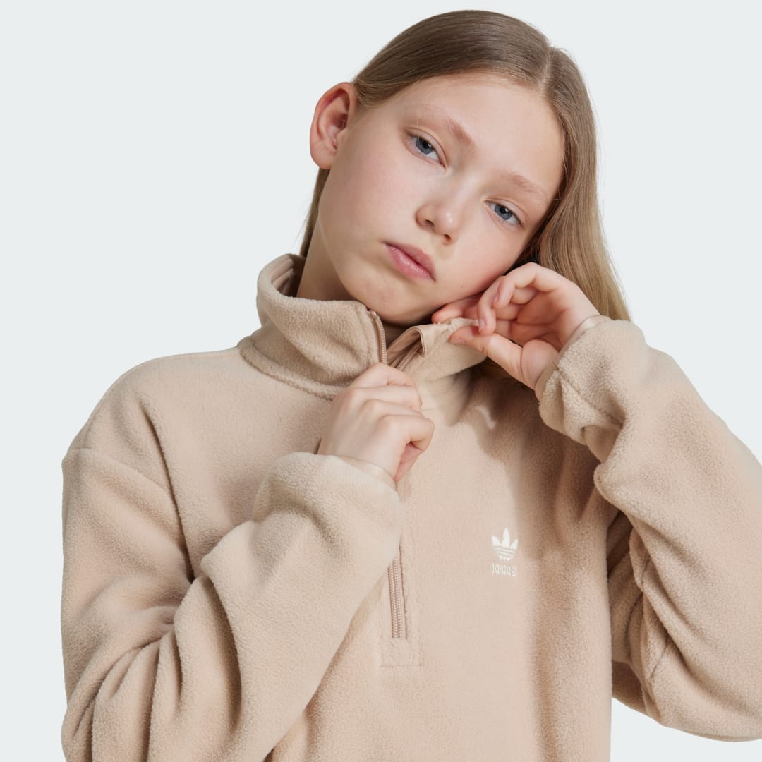 Adidas Polar Fleece Sweatshirt met Halflange Rits Kids