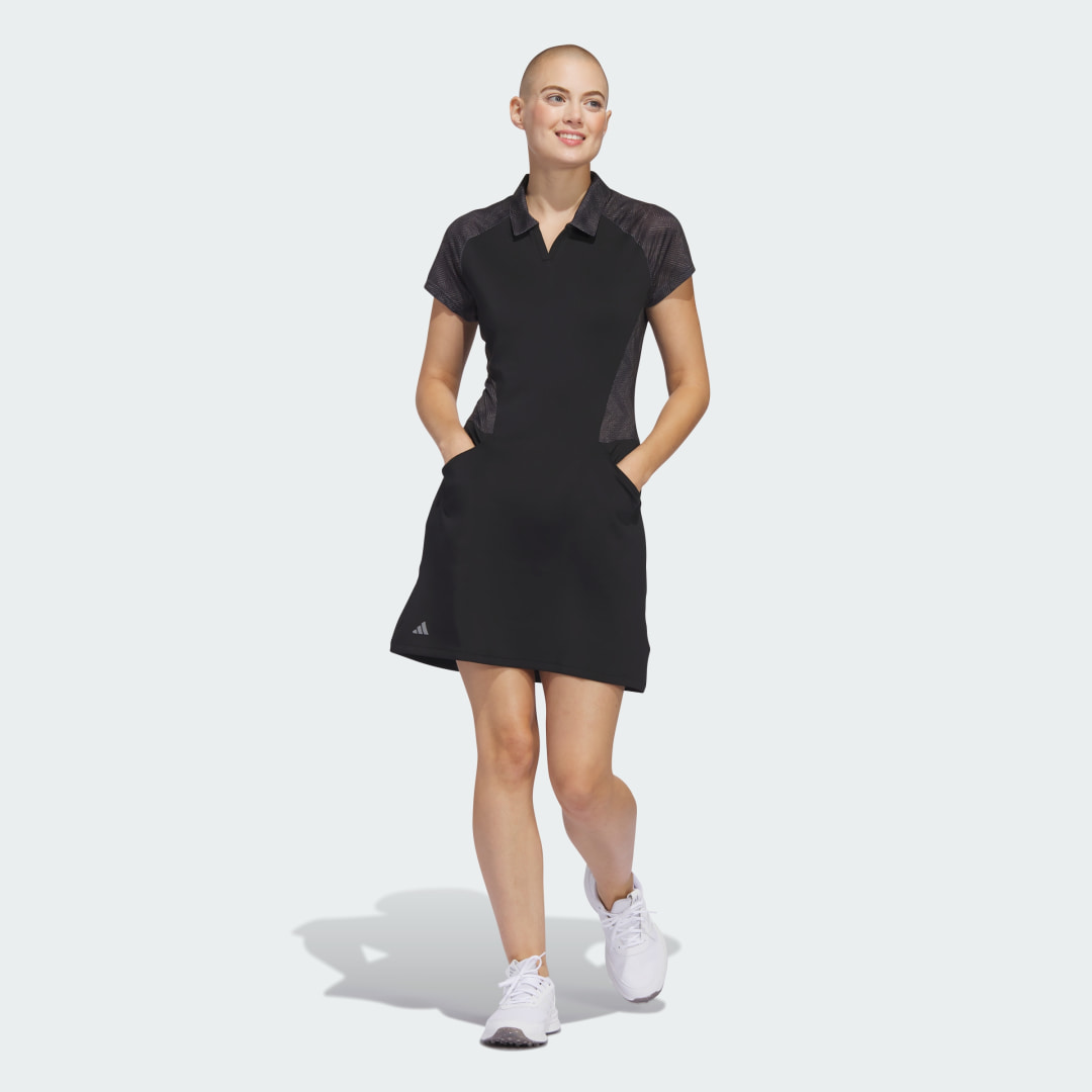 Image of adidas Ultimate365 Short Sleeve Dress Black XS - Women Golf Dresses