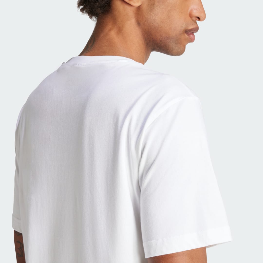 

adidas Playera Estampada Classic Monogram Hombre, Blanco/dust morado