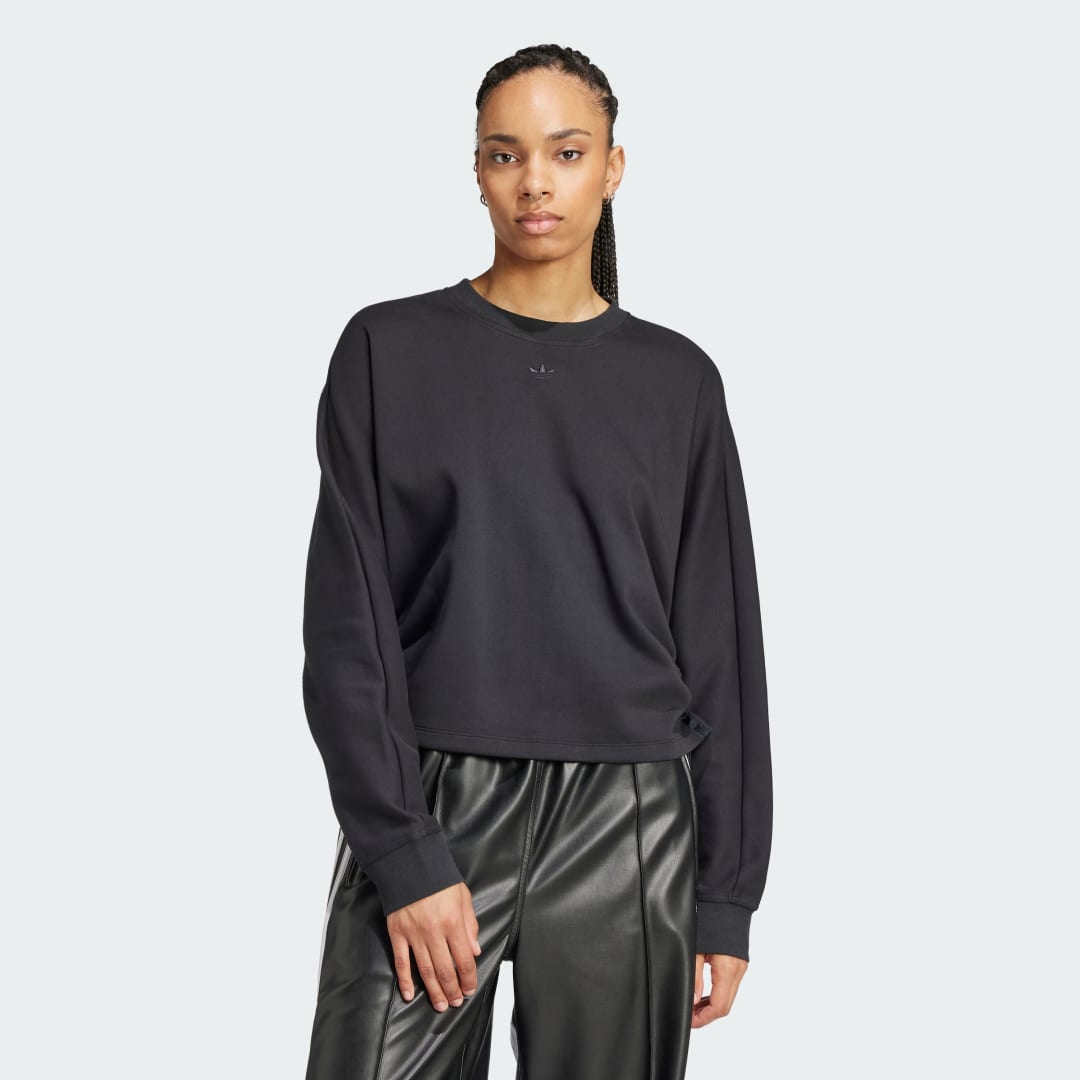 Adidas Ruched 3-Stripes Loose Sweatshirt