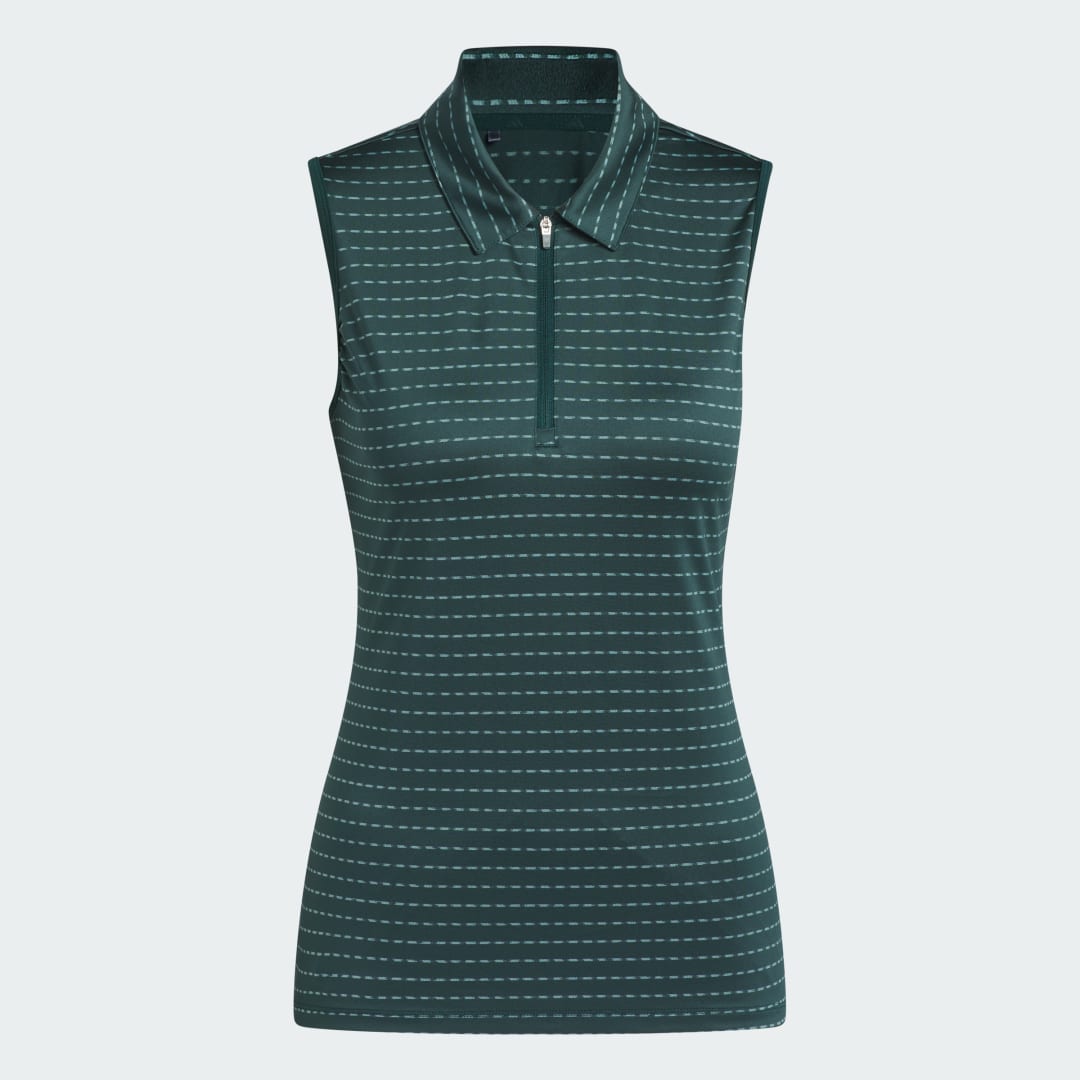 Adidas Ultimate365 Jacquard Stripe Mouwloos Poloshirt
