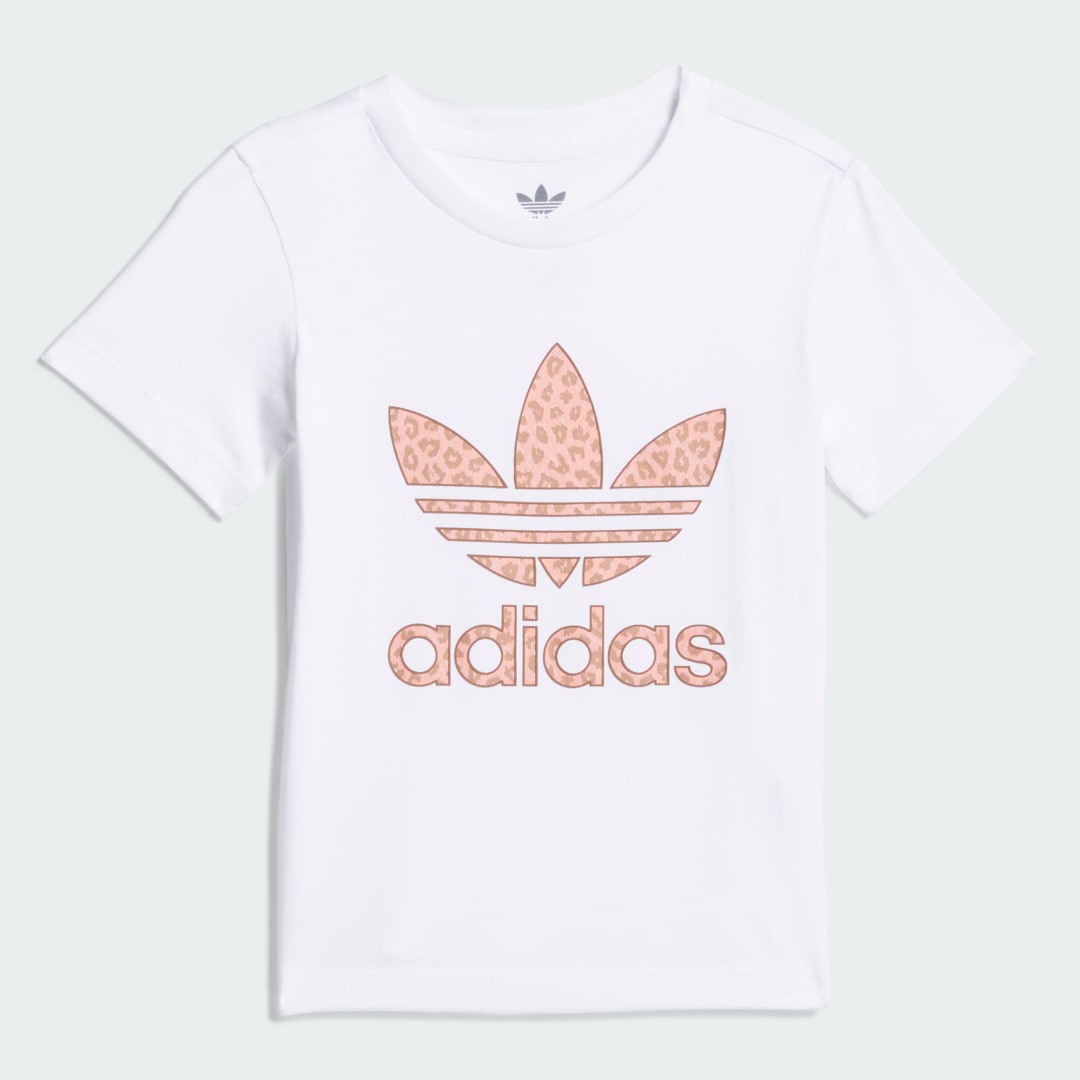 Adidas Originals T-shirt wit dierenprint Katoen Ronde hals 104