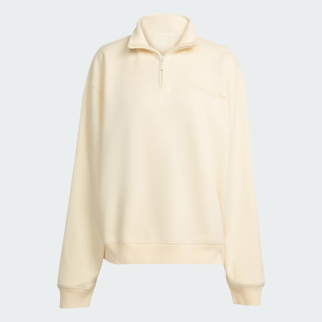 Adidas Essentials Linear Oversized Sweater met Korte Rits