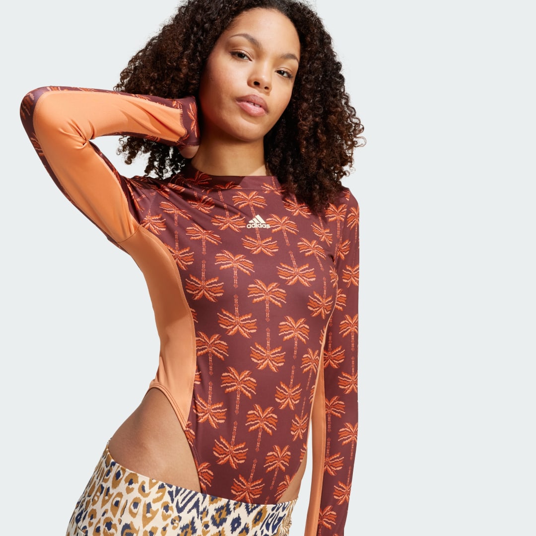 Adidas x FARM Rio Body Leotard met Lange Mouwen