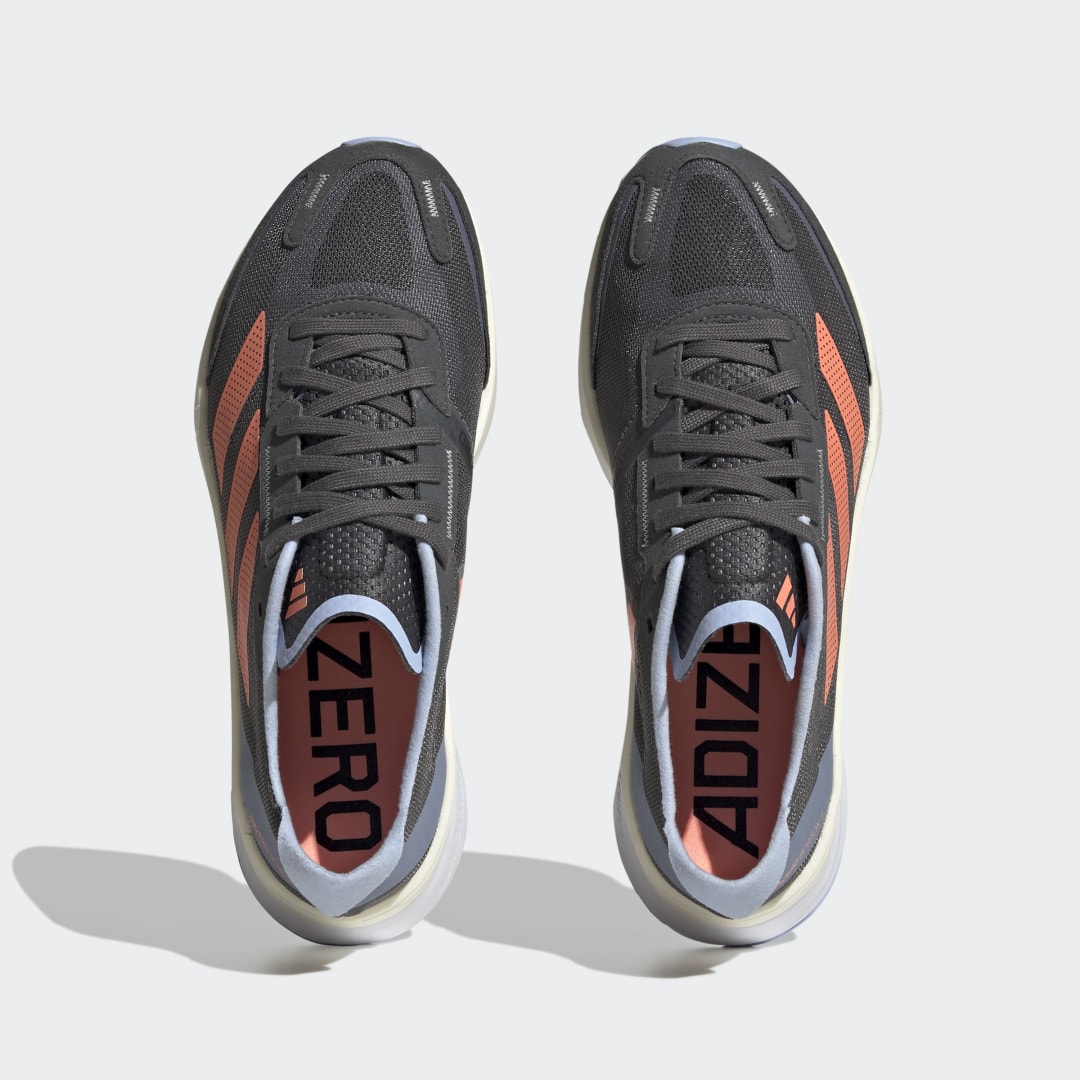 

adidas Tenis Adizero Boston 11 Mujer, Gris six/coral fusion/azul dawn