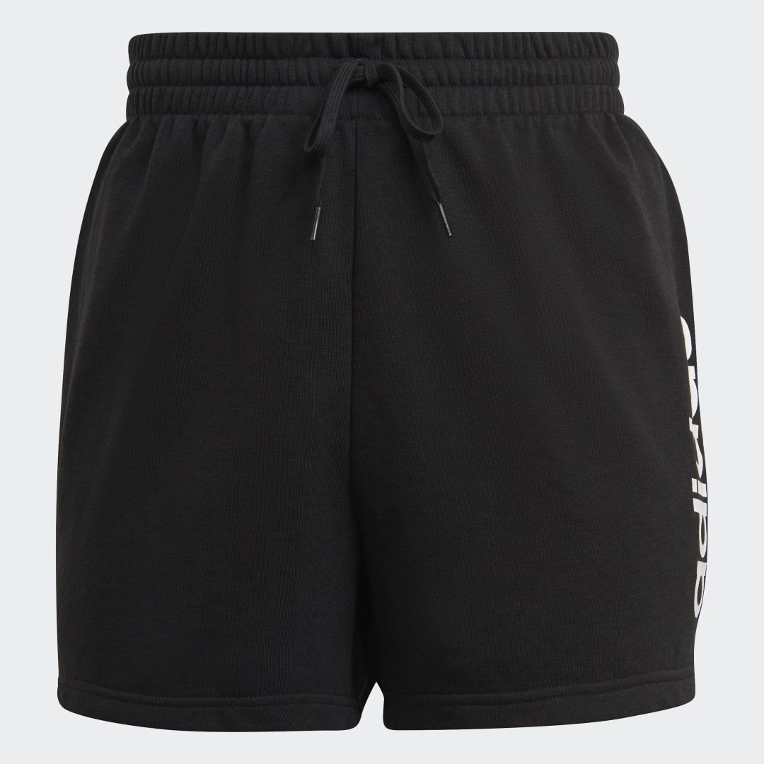 Image of adidas Essentials Slim Logo Shorts (Plus Size) Black 1X - Women Training Shorts