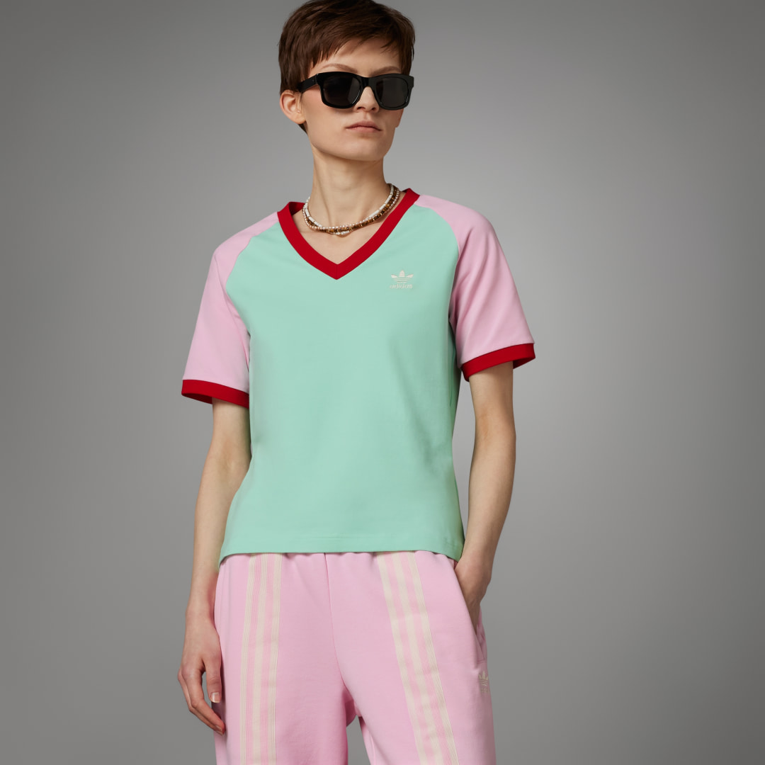 T-shirt à col en V Adicolor 70s Cali